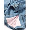 imageFlygo Womens Oversized Warm Sherpa Lined Faux Fur Hooded Denim Jacket Jean CoatPink