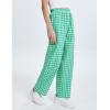 imageFlygo Womens Pajama Pants Wide Leg Gingham Lounge Pants Plaid Cotton Pajama Bottoms with PocketsGreen