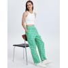 imageFlygo Womens Pajama Pants Wide Leg Gingham Lounge Pants Plaid Cotton Pajama Bottoms with PocketsGreen