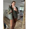 imageFlygo Womens Quilted Vest Stand Collar Lightweight Button Down Puffer Padded Outerwear Gilet with PocketsArmy Green
