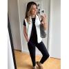 imageFlygo Womens Quilted Vest Stand Collar Lightweight Button Down Puffer Padded Outerwear Gilet with PocketsBeige