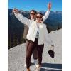 imageFlygo Womens Quilted Vest Stand Collar Lightweight Button Down Puffer Padded Outerwear Gilet with PocketsBeige