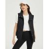 imageFlygo Womens Quilted Vest Stand Collar Lightweight Button Down Puffer Padded Outerwear Gilet with PocketsBlack