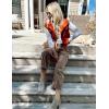 imageFlygo Womens Quilted Vest Stand Collar Lightweight Button Down Puffer Padded Outerwear Gilet with PocketsReddish Orange