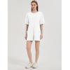 imageFlygo Womens Romper Short Sleeve Tee Rompers Crewneck Jumpsuit Back V Neck Casual Hot Shot One Piece Outfits with PocketsWhite