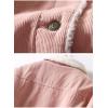 imageFlygo Womens Single Breasted Sherpa Fleece Lined Fur Collar Corduroy JacketKhaki