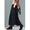 imageFlygo Womens Vintage Corduroy ALine Pleated Long Midi Skirt with PocketsBlack
