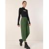 imageFlygo Womens Wide Leg Baggy Pants Casual Elastic High Waisted Palazzo Harem Slacks Ankle Length Loose Trousers with PocketsArmygreen