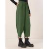 imageFlygo Womens Wide Leg Baggy Pants Casual Elastic High Waisted Palazzo Harem Slacks Ankle Length Loose Trousers with PocketsArmygreen