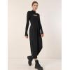 imageFlygo Womens Wide Leg Baggy Pants Casual Elastic High Waisted Palazzo Harem Slacks Ankle Length Loose Trousers with PocketsBlack
