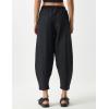 imageFlygo Womens Wide Leg Baggy Pants Casual Elastic High Waisted Palazzo Harem Slacks Ankle Length Loose Trousers with PocketsBlack
