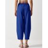 imageFlygo Womens Wide Leg Baggy Pants Casual Elastic High Waisted Palazzo Harem Slacks Ankle Length Loose Trousers with PocketsBlue