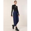 imageFlygo Womens Wide Leg Baggy Pants Casual Elastic High Waisted Palazzo Harem Slacks Ankle Length Loose Trousers with PocketsNavyblue