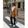 imageFlygo Womens Winter Faux Suede Jacket Sherpa Lined Jacket Button Down Lapel Fleece Jacket Winter Coat with PocketsCamel