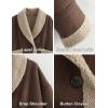 imageFlygo Womens Winter Faux Suede Jacket Sherpa Lined Jacket Button Down Lapel Fleece Jacket Winter Coat with PocketsCoffee