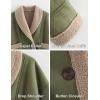 imageFlygo Womens Winter Faux Suede Jacket Sherpa Lined Jacket Button Down Lapel Fleece Jacket Winter Coat with PocketsGreen