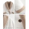 imageFlygo Womens Winter Faux Suede Jacket Sherpa Lined Jacket Button Down Lapel Fleece Jacket Winter Coat with PocketsWhite