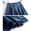 imageFlygo Womens Winter Warm Wool Plaid ALine Pleated Maxi Long Skirt Back ElasticBlue Plaid
