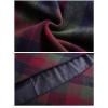imageFlygo Womens Winter Warm Wool Plaid ALine Pleated Maxi Long Skirt Back ElasticBlue Plaid