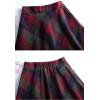 imageFlygo Womens Winter Warm Wool Plaid ALine Pleated Maxi Long Skirt Back ElasticGreen Plaid