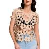 imageFlygo Hollow Out Floral Lace Crop Top for Women 2025 Trendy Oversized Sleeveless Crochet Vest Coverup Y2K Going Out TopsKhaki