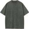 imageFlygo Men Oversized T Shirts Acid Washed Unisex Tee Loose Fit Short Sleeve Casual Streetwear Baggy Basic TopsArmygreen
