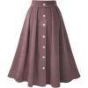 imageFlygo Womens Casual Elastic Waist Flared Pleated A Line Maxi Long SkirtCameo Brown