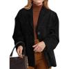 imageFlygo Womens Faux Suede Blazer Jacket Vintage Long Sleeve Button Down Casual Blazer Business Work OutfitsBlack