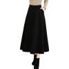imageFlygo Womens Flared Skinny High Waisted ALine Mid Long SkirtBlack