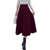 imageFlygo Womens Flared Skinny High Waisted ALine Mid Long SkirtWine Red