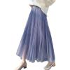 imageFlygo Womens High Waist ALine Tulle Long Midi Skirt Princess Tutu Party SkirtsBlue