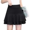 imageFlygo Womens High Waisted Tiered Layered ALine Flared Pleated Mini SkirtBlack