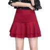 imageFlygo Womens High Waisted Tiered Layered ALine Flared Pleated Mini SkirtRed