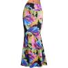 imageFlygo Womens Maxi Skirt Fold Over Waist Floral Printed Long SkirtLight Blue