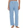 imageFlygo Womens Pajama Pants Wide Leg Gingham Lounge Pants Plaid Cotton Pajama Bottoms with PocketsBlue