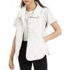 imageFlygo Womens Quilted Vest Stand Collar Lightweight Button Down Puffer Padded Outerwear Gilet with PocketsBeige