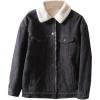 imageFlygo Womens Single Breasted Sherpa Fleece Lined Fur Collar Corduroy JacketDark Grey