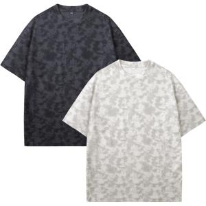 imageFlygo 2 Pack Mens Oversized TShirts Vintage Washed Tee Loose Fit Unisex Short Sleeve Casual Basic Graphic Tees Shirt TopsDarkgreywhite