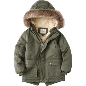 imageFlygo Boys Winter Coat Fleece Lined Kids Puffer Jacket Warm Quilted Hooded Parka JacketsArmy Green