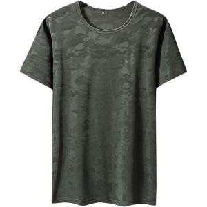 imageFlygo Mens Big ampamp Tall Camo ShotSleeve TShirtArmy Green