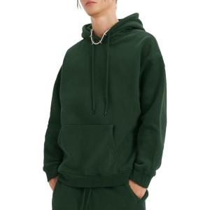 imageFlygo Mens Hoodie Oversized Fleece Pullover Fashion Hoodies Casual Long Sleeve Hooded Sweatshirt StreetwearDark Green