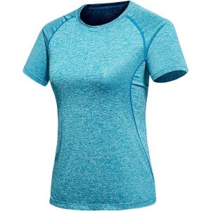 imageFlygo Womens Workout Shirt Quick Dry Running Yoga Base Layer Tee TShirtBlue