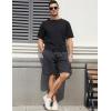 imageFlygo Mens Sweat Shorts Athletic Acid Washed Cotton Gym Short Elastic Waist Drawstring Workout Jogger Pants with PocketsBlack