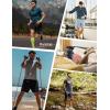 imageFlygo Mens Sweat Shorts Athletic Acid Washed Cotton Gym Short Elastic Waist Drawstring Workout Jogger Pants with PocketsBlack