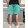 imageFlygo Mens Sweat Shorts Athletic Acid Washed Cotton Gym Short Elastic Waist Drawstring Workout Jogger Pants with PocketsGreen