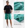 imageFlygo Mens Sweat Shorts Athletic Acid Washed Cotton Gym Short Elastic Waist Drawstring Workout Jogger Pants with PocketsGreen