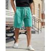imageFlygo Mens Sweat Shorts Athletic Acid Washed Cotton Gym Short Elastic Waist Drawstring Workout Jogger Pants with PocketsGreen