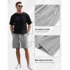 imageFlygo Mens Sweat Shorts Athletic Acid Washed Cotton Gym Short Elastic Waist Drawstring Workout Jogger Pants with PocketsGrey