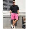 imageFlygo Mens Sweat Shorts Athletic Acid Washed Cotton Gym Short Elastic Waist Drawstring Workout Jogger Pants with PocketsPink
