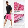 imageFlygo Mens Sweat Shorts Athletic Acid Washed Cotton Gym Short Elastic Waist Drawstring Workout Jogger Pants with PocketsPink